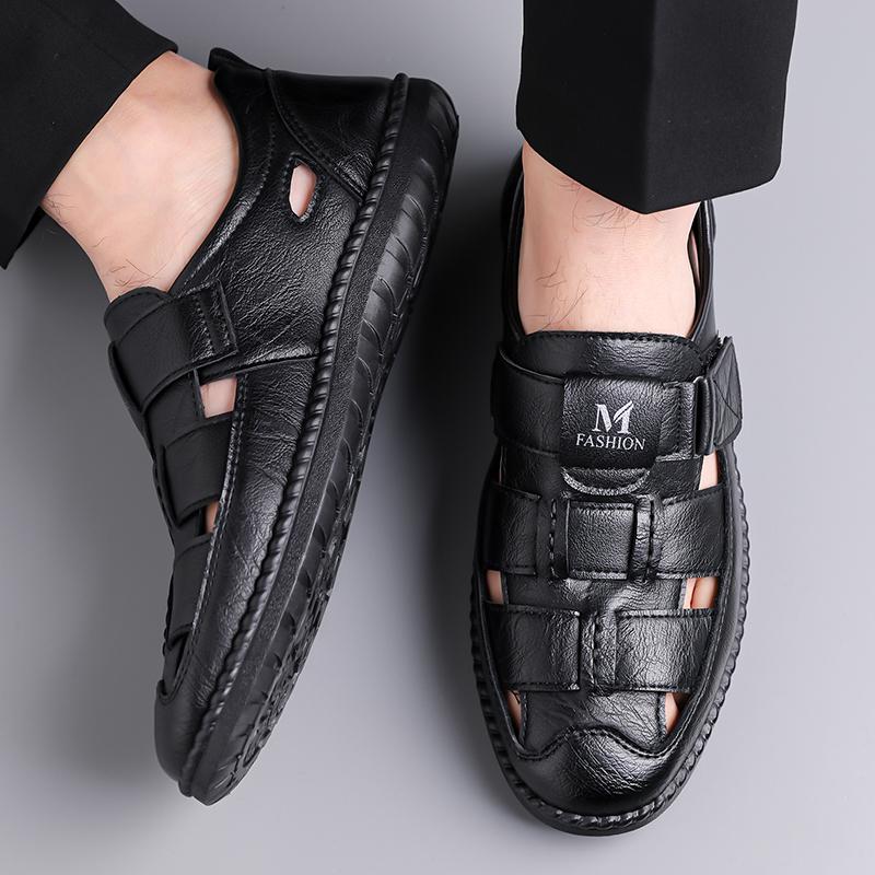 Мужские сандалии Обувь Противоскользящая дышащая полая обувь для спорта на открытом воздухе Пляжная обувь Повседневные сандалии Мужские сандалии с закрытым носком