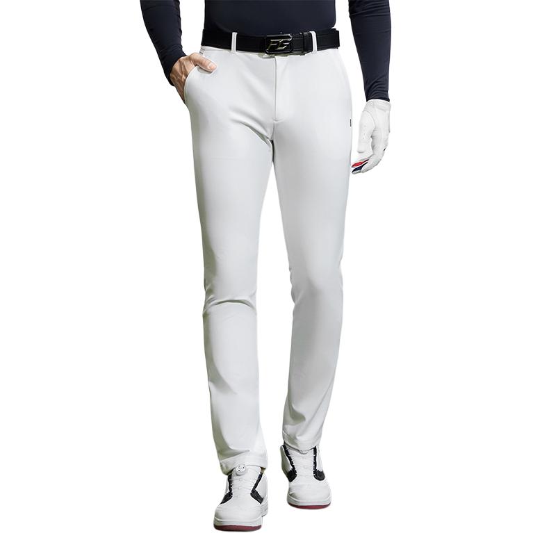 Fila Брюки мужские повседневные из ткани элитного плетения серии Golf прямого кроя, однотонные, цвет нефритово-белый A11M415804F-WT