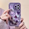 Ins Purple Love Heart Невидимый чехол-держатель для Iphone 13 11 12 14 Pro Max 14 Plus противоударный чехол с кронштейном-подставкой