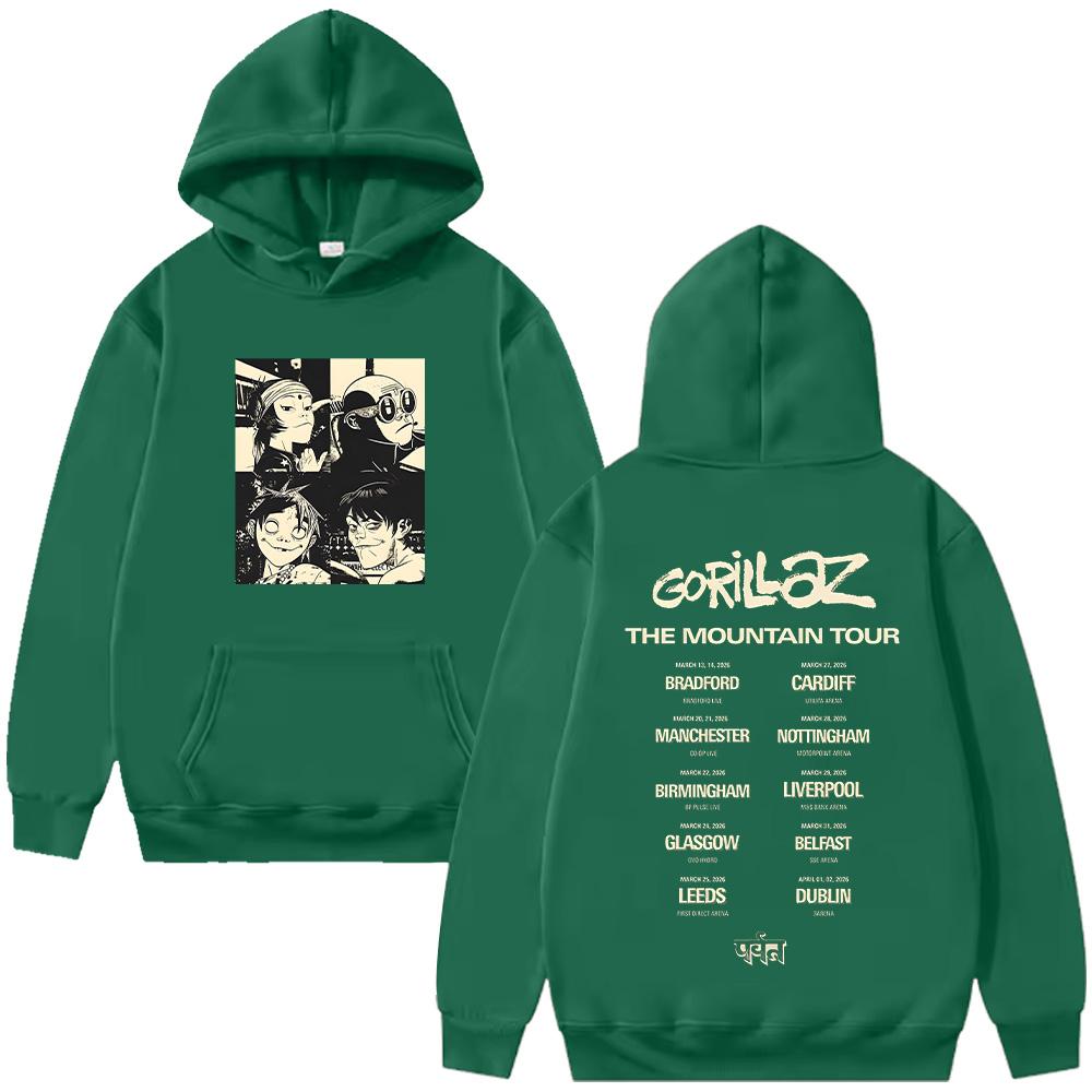 Only Available At The Mountain Tour Hoodie Gorillazs Merch Sweatshirt Vintage Aesthetic Trendy Hoody Long Sleeve Pullover Unisex