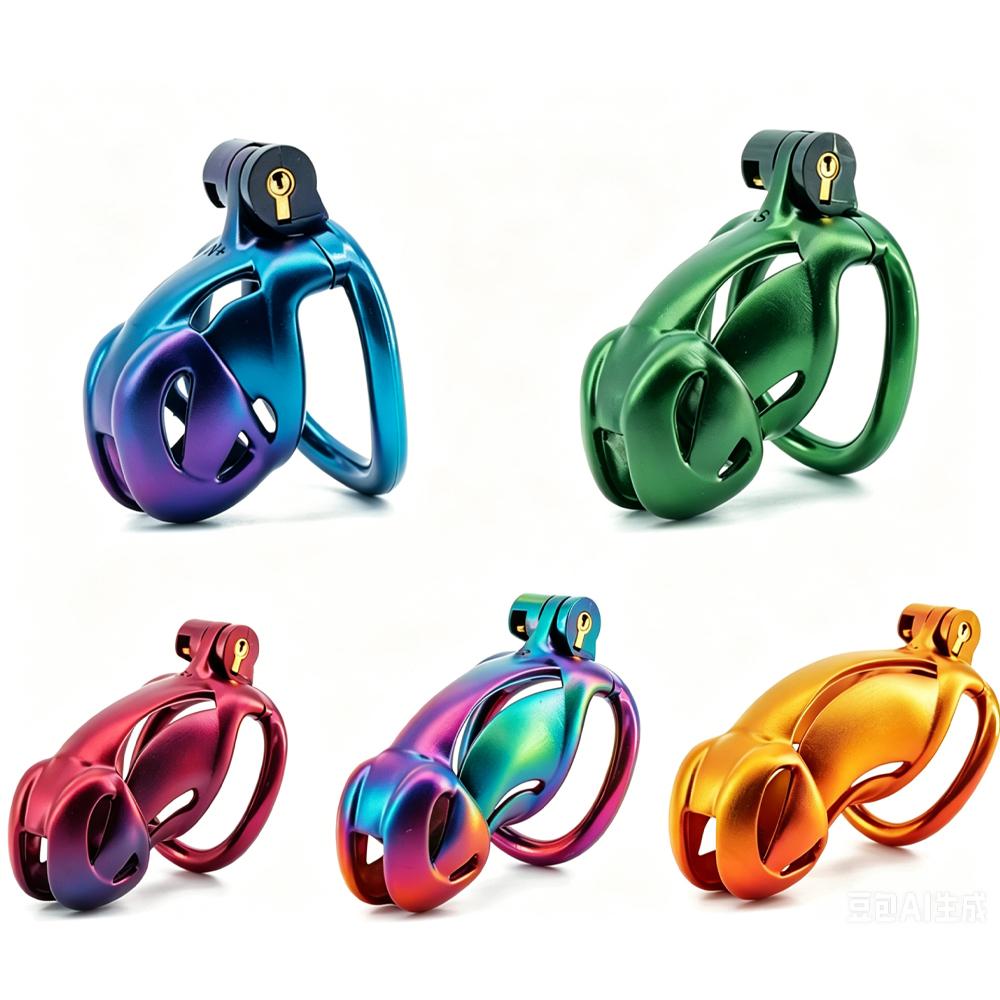 Male Chastity Cage ABS Penile Ring Cock Cage Adult Sex Toy Penis Bondage Urethral Lock with 4 Rings Cuckold Erotic Couple BDSM
