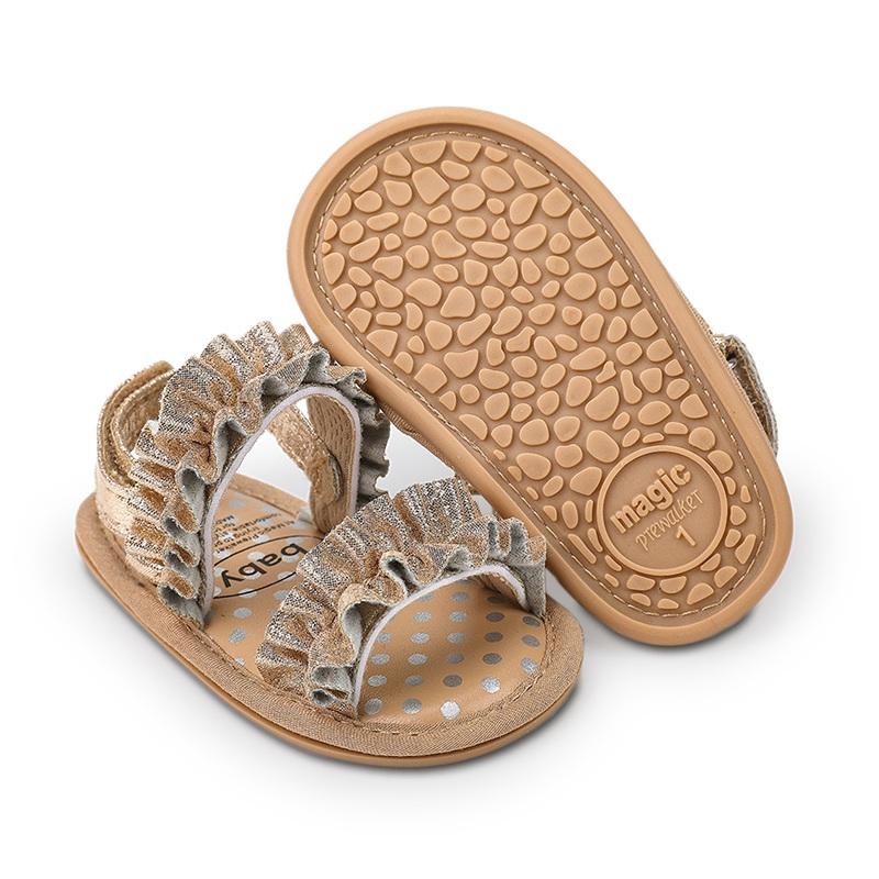 Summer Baby Girls Sandals Toddler Newborn Baby Girl Cotton Shoes Soft Sole Flat Infant Anti-Slip First Walkers