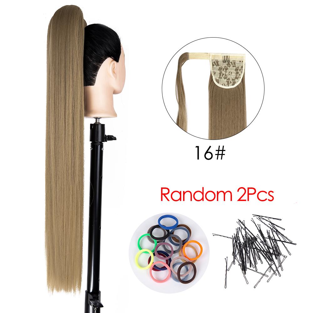 85 см 33 дюйма длинный хвостик шиньоны для женщин прически прямой синтетический искусственный хвост обертывание вокруг зажима в конском хвосте