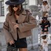 European and American Women's Wool Blend Short Coat, 2024 Autumn/Winter Fashion, British Style with Suit Collar.