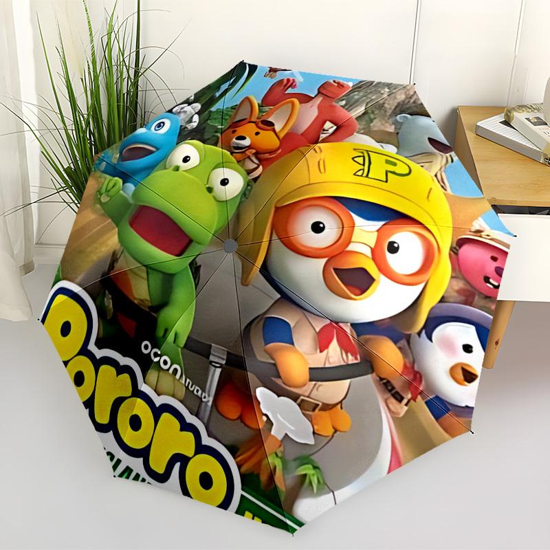 1 шт. Автоматический складной зонт Pororo, портативная складная конструкция, повседневный уличный аксессуар L1127081