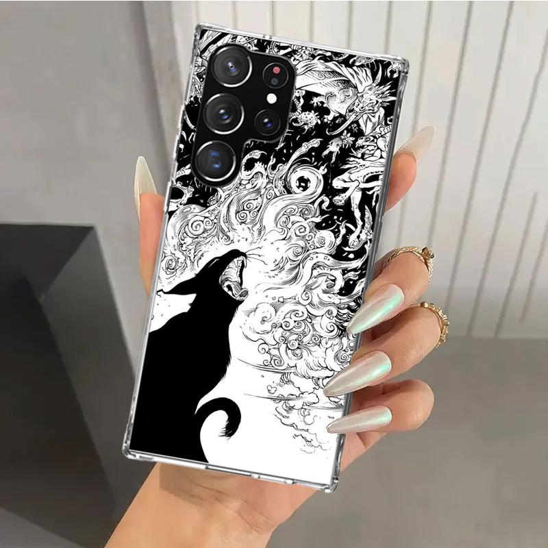 Красочный милый чехол для телефона с изображением ведьмы и кота для Samsung Galaxy S26 S24 S23 Ultra S25 Edge S22 S21 Plus S20 FE + Мягкий чехол с принтом Fund