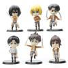 Anime Attack On Titan Figure Q Version Eren Jager Mikasa Ackerman Armin Arlert Erwin Smith Levi Pvc Action Figure Car Decoration