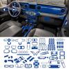 Синий Полный Комплект Декоративных Накладок на Центральную Консоль для Jeep Wrangler JL JT 2018-