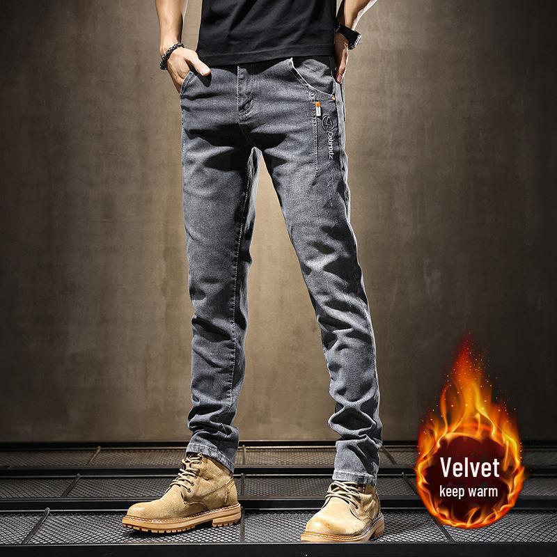 Мужские зимние джинсы Velvet Stretch Straight-Leg 2023 года