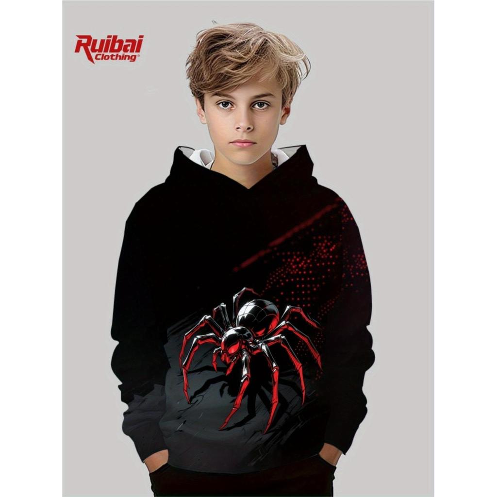 Детская одежда, креативная толстовка с капюшоном с 3D-принтом для мальчиков, повседневный спортивный топ с длинным рукавом и капюшоном для мальчиков