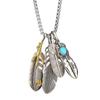 Feather Necklace Men'S Hip Hop Titanium Steel Necklace Vintage Personality Tide Pendant Student Simple Sweater Chain Women