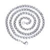Men Silver Color Cool Choker Metal Collar Stainless Steel Necklace Braided Wheat Chain Heavy Link