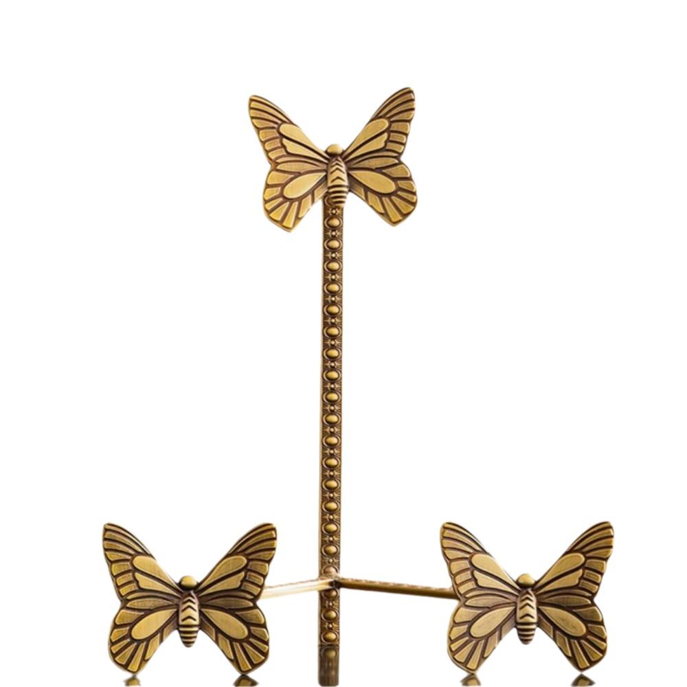 Vintage Design Butterfly Zinc Zinc Alloy Plate Stand Elegant Tabletop Display Stand Living Room Decor