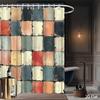 Retro Spanish Mosaic Shower Curtain – Vintage Mediterranean Bath Decor, Multi-Color Tile Design, Machine Washable