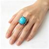 Adjustable Copper Ring With Turquoise Red Agate Floral Design Vintage Bohemian Style Women Men