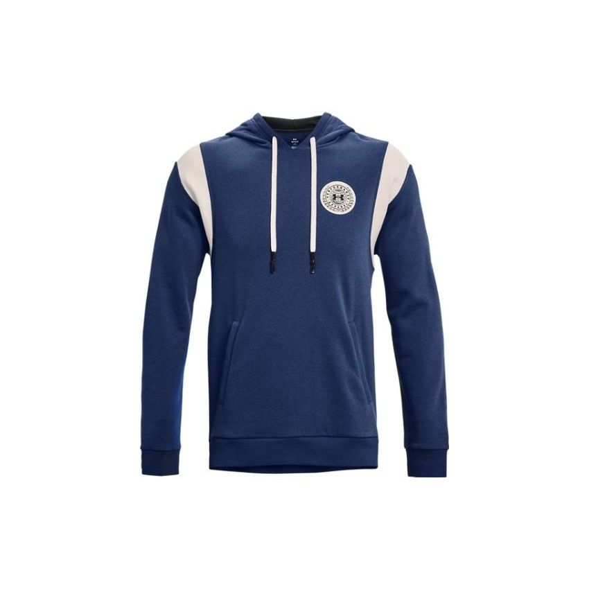 Under Armour Мужская толстовка с капюшоном Rival Logo Print Drawstring с длинным рукавом, синяя 1373829-404