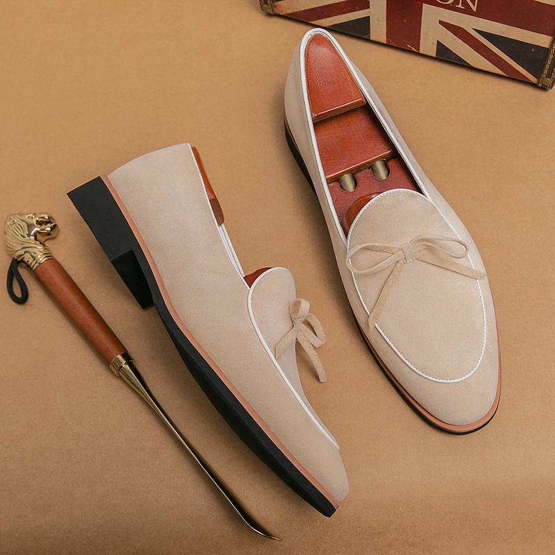 Fashion Hot Selling Trend Europe America Green Men's Loafers Soft Soles Comfortable Suede Leather Shoes Luxurious Men's Wedding Shoes