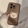 INS коричневый милый чехол для телефона с медведем для iPhone 15 14 13 12 11 Pro Max X XS XR XS Max, новый защитный чехол с линзами, Япония, Корея, мягкий чехол