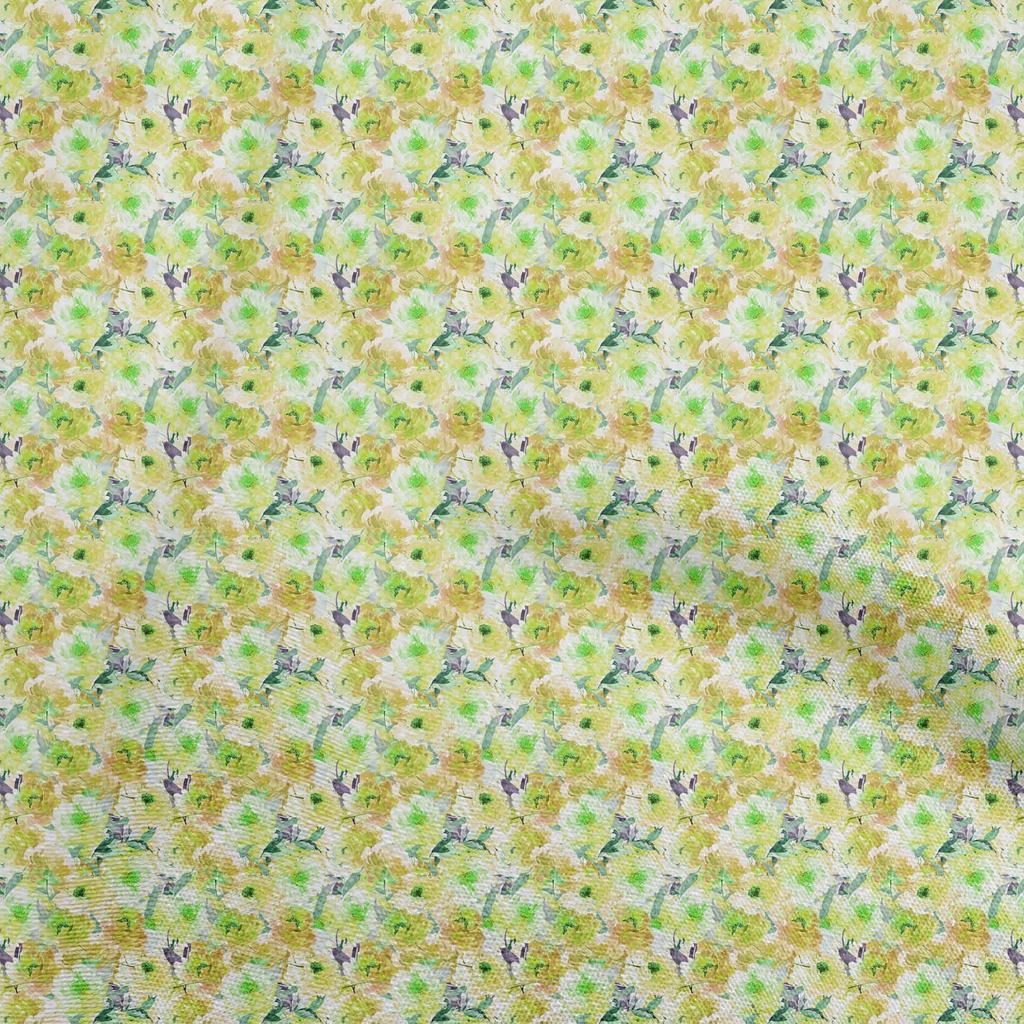 oneOone Cotton Flex Medium Blue Fabric Floral Quilting Supplies Print Sewing Fabric By The Yard 40 Inch