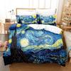 Digital 3D Printing Three-Piece Van Gogh Vintage Classic Bedding Quilt Cover Pillowcase Home Textiles