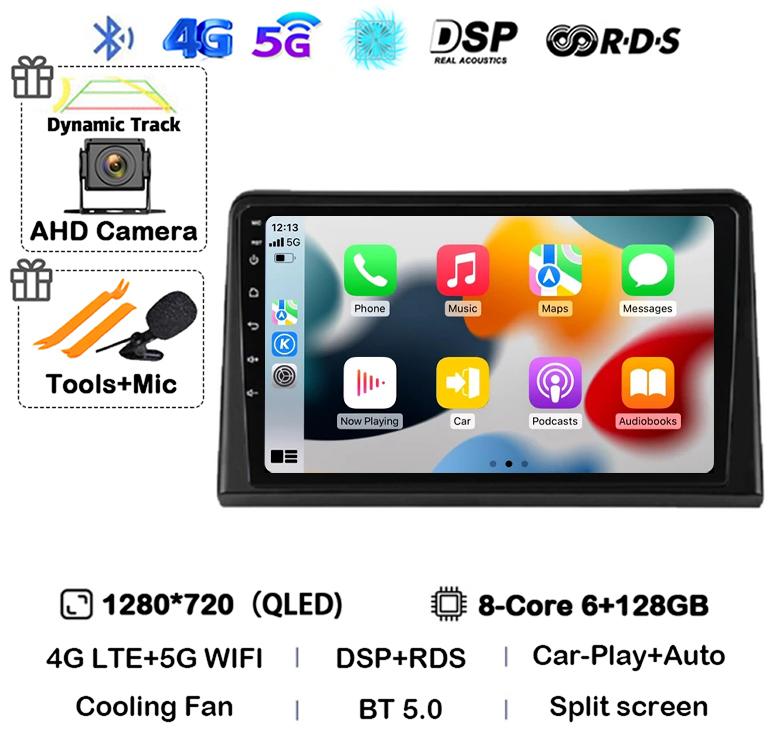 Android 14 Carplay Auto Автомагнитола для Renault Express 2021 Мультимедийный видеоплеер GPS-навигация Авторадио 360 Камера Стерео