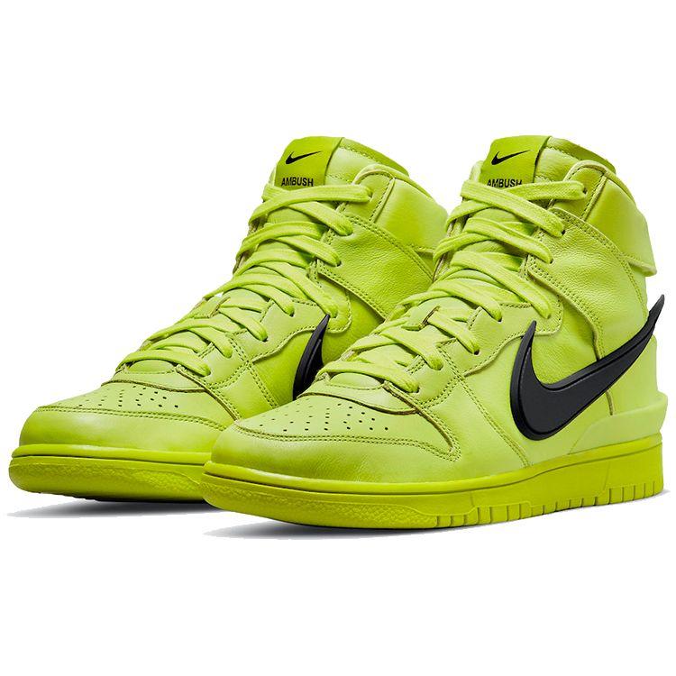 Кроссовки унисекс AMBUSH x Nike Dunk High Flash Lime Желтый Черный CU7544-300