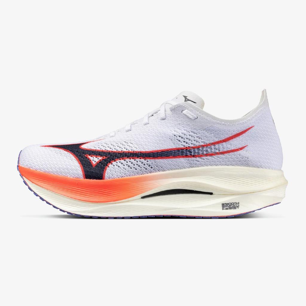 Mizuno Wave Rebellion Pro Low Running Shoes, White, Navy, and Pink, Size 28.0 cm, 2E