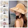 Bowknot Sun Protection Cap Topless Female Shell Hat Breathable Foldable Visor Cap  Women