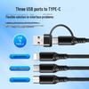2-3 Port Fast Charging Cable: 5-in-1 Braided 3A for Apple iPhone, Huawei, Type-C Devices.
