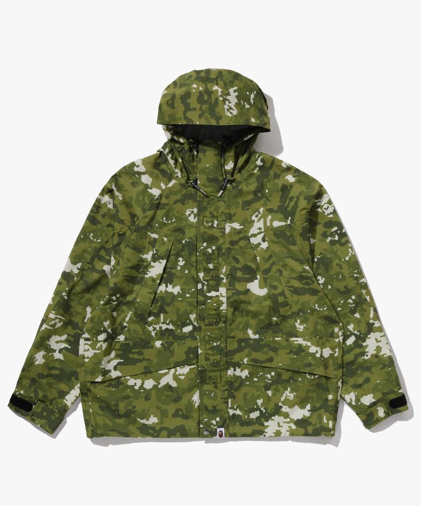 Bape Двухслойная куртка для сноуборда Multi Pixel Camo (M) зеленый