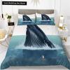 Пододеяльник с изображением китов King Queen, комплект постельного белья с изображением морских животных, водорослей, морских звезд, морских обитателей, пододеяльник из синего полиэстера