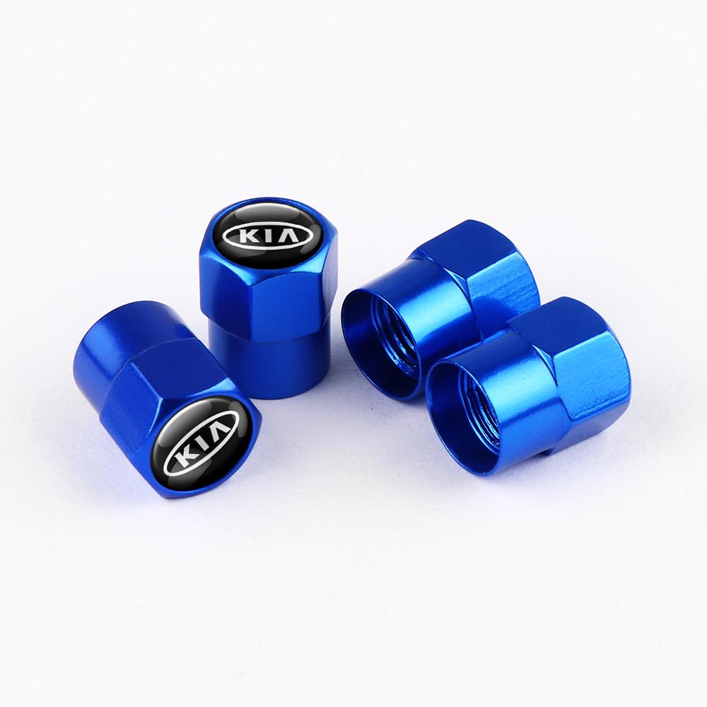 4Pcs Car Wheel Tire Valve Cap Badge Accessories For KIA Sportage RIO Ceed Picanto Pegas Sorento Niro Soul Cerato Borrego K5 K3