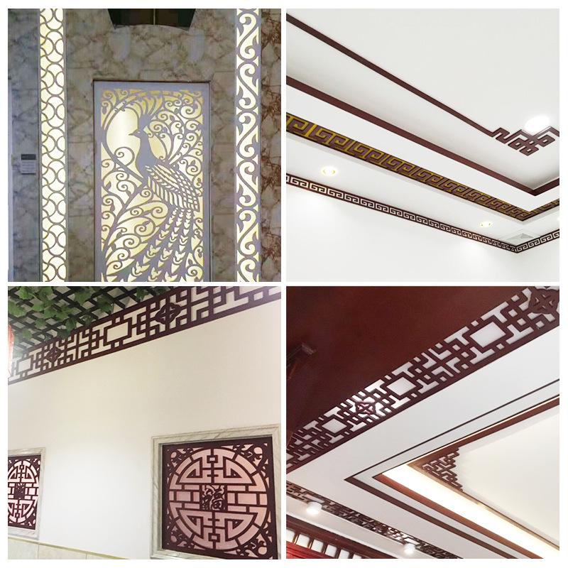 Декоративный навес из ПВХ с решеткой в китайском стиле: Изогнутая панель из массива дерева с резьбой для античного потолка или стены.