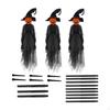 3 Pieces Standing Witch Halloween Decorations Outdoor with Stakes Set Large Gifts Home Garden Decor