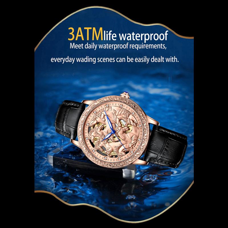 KIMSDUN Часы мужские лучшие брендовые роскошные часы 3D Carving Bad Juna Fashion Cutout автоматические механические часы