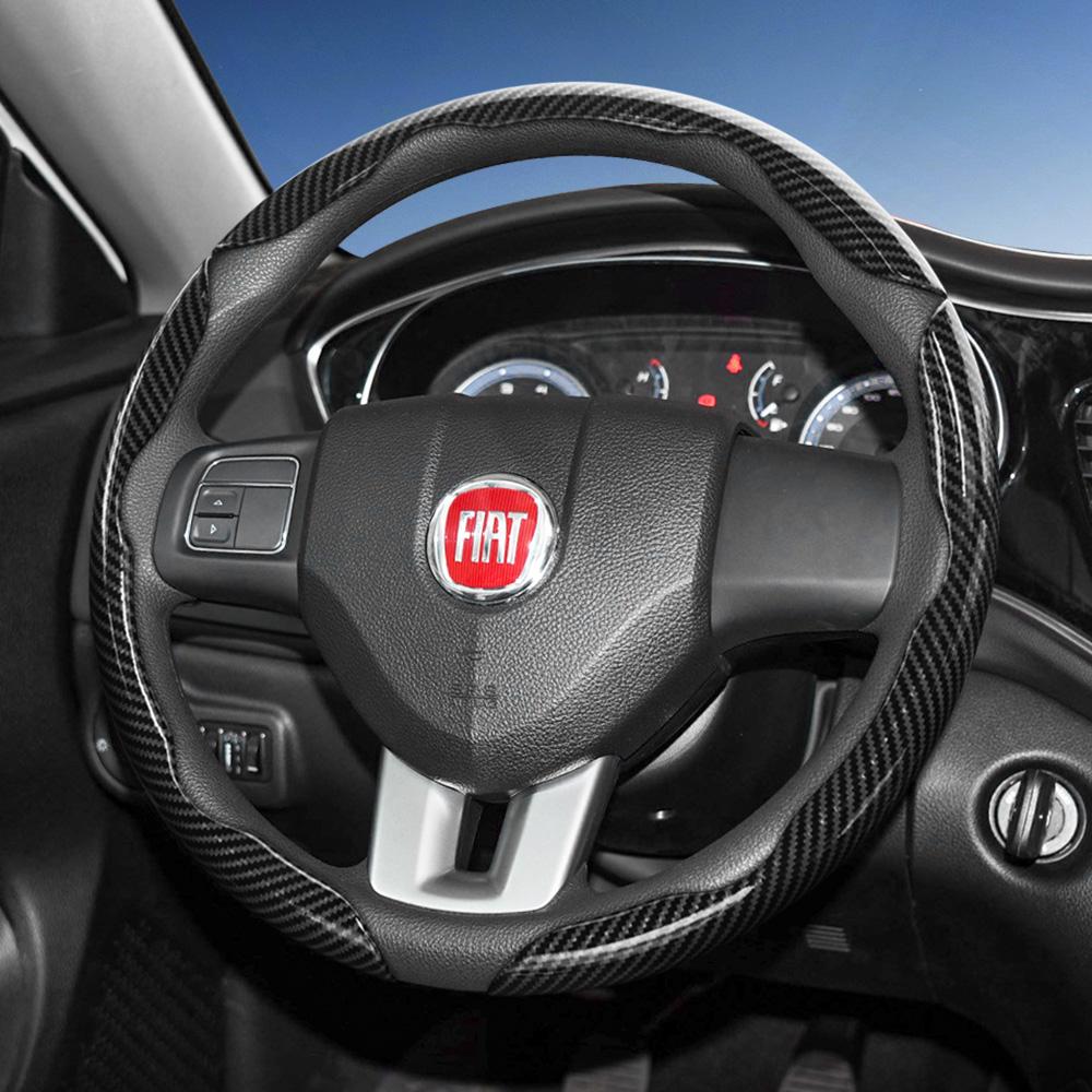 Подходит для Fiat Рулевое колесо с текстурой под карбон, с сегментированным дизайном и быстрой фиксацией, Прочный для 500 Panda Pandina Tipo Egea Strada Pulse