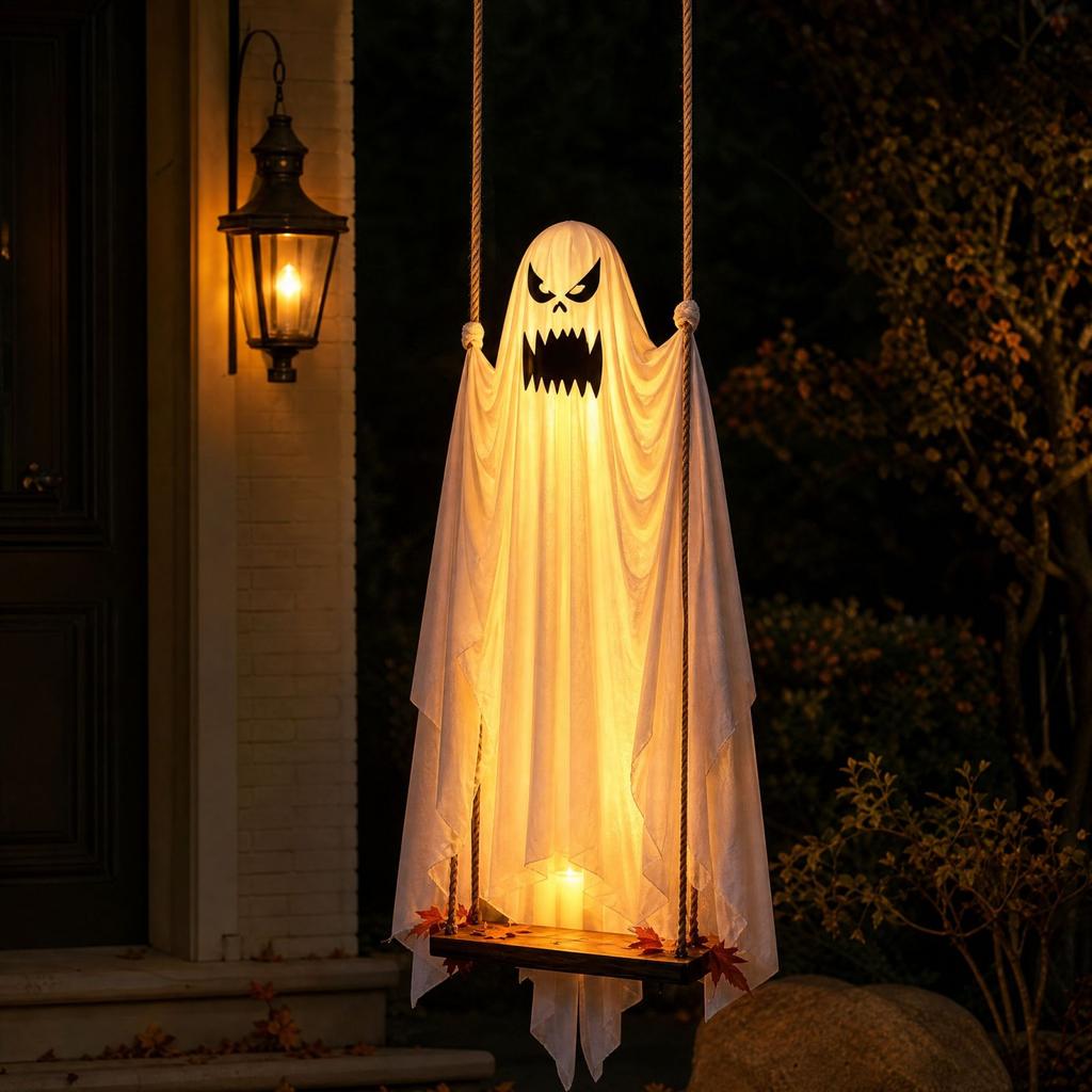 Cute Glowing Hanging Decoration with Remote Control for Porch and Yard