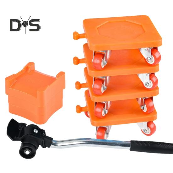 Набор инструментов для подъема мебели Грузоподъемность 500 кг Легко устанавливаемый слайдер для бытовой техники Подъемная подкладка Инструмент для перемещения мебели