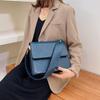 Ретро черная сумка через плечо из искусственной кожи, новая осенняя женская мода с каменным узором, широкий плечевой ремень, одно плечо, сумки Tide