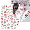 2Pcs Nail Art Sticker Non-Fading Easy Paste Self-Adhesive Non-falling DIY Valentines Day Red Heart Pattern Manicure Decal Nail Salon Supply