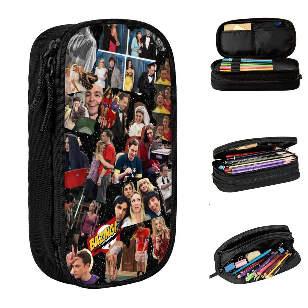 Large Pencil Pouch The Bigs Bangs Theory Merch Double Layer Pencilcase Girl Pencil Case Perfect Gifts