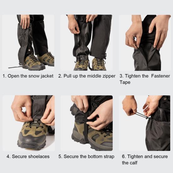 1 Pair Outdoor Leg Gaiter Adjustable Men Women Hiking Climbing Skiing Hunting Sand Guard Snow Boot Shoe Gaiter Leg Protector Cover