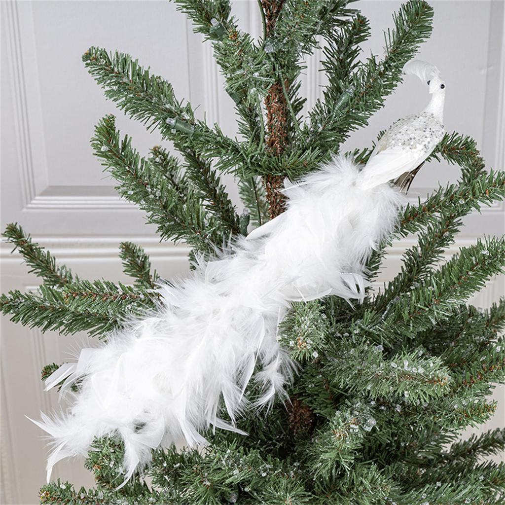 Artificial Christmas Peacock Birds With Clips, Christmas Tree Peacock Artificial Peacock  Simulation Foam Peacock Bird For Xmas Tree