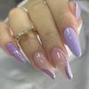 Purple Almond-Shaped Press-On Nails - Medium-Long, 24-Piece Set