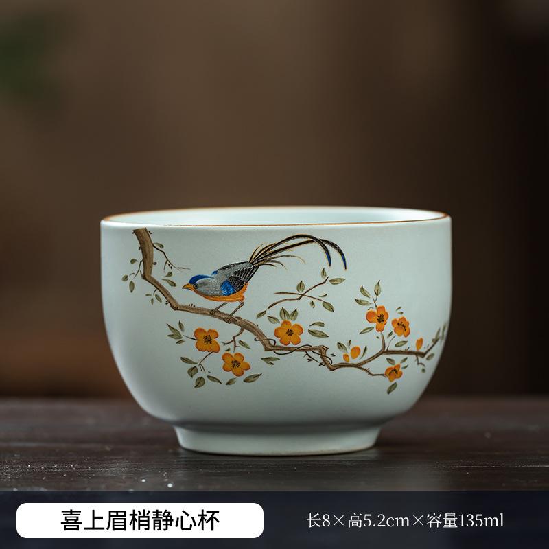 Thickened large master cup tea cup personal cup special water cup tea set cup accompaniment Jingdezhen cup