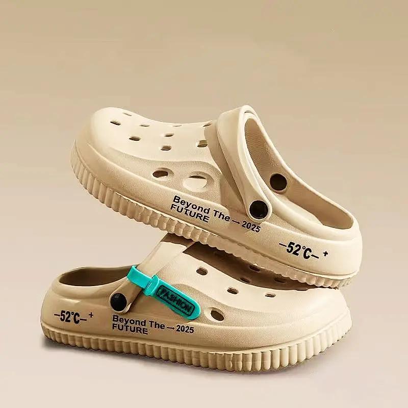 Повседневные сандалии на платформе, мужские тапочки из ЭВА для мужчин, резиновые тапочки 2024 года, недорогие модные элегантные туфли в корейском стиле из ПВХ