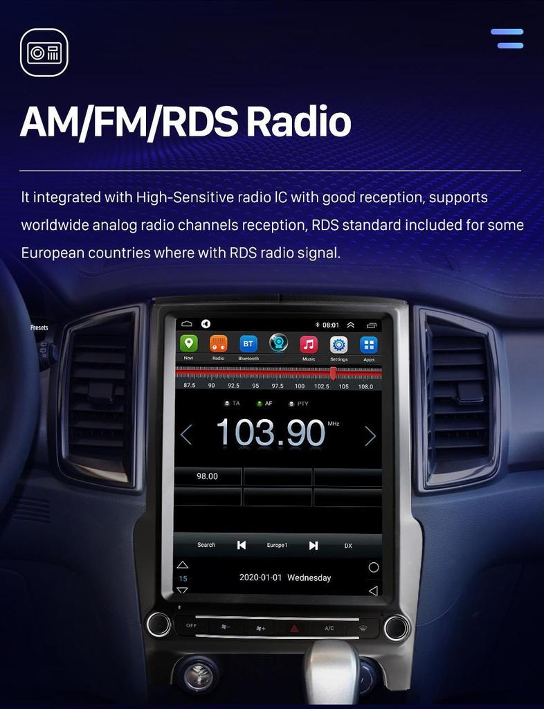 Совместимая система CarPlay Android 13 для Ford Everest, Ranger и Endeavour 2015-2022 годов выпуска.