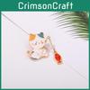 Charming Cat Fishing Themed Metal Pin Cute Decorative Brooch For Sweaters And Coats Perfect For Gift Giving