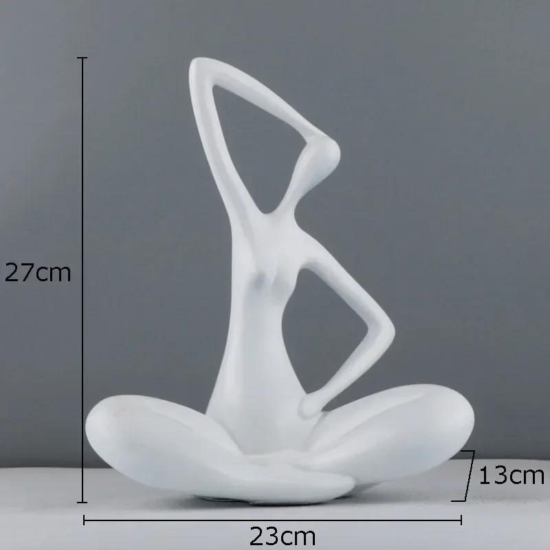 Статуэтка Йоги Абстрактное Произведение Искусства Украшения Настольное Украшение Минималистичный Персонаж Йоги Скульптура из Смолы Современный Декор для Дома