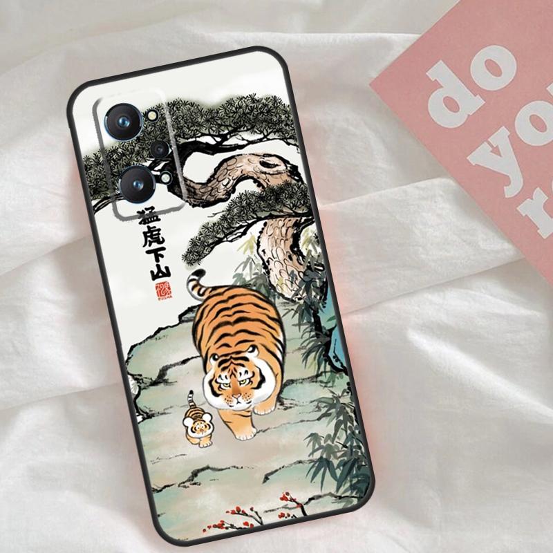 Мультяшный толстый тигр Чехол для Realme GT7 Pro GT6 C75 C65 C67 C61 C53 C55 C51 C35 C63 C71 15 11 12 13 14 Pro Plus